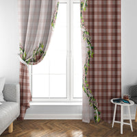 Mocha Hawaii Palaka Window Curtain Maile Pikake Honohono Orchid Lei LT05 - Polynesian Pride