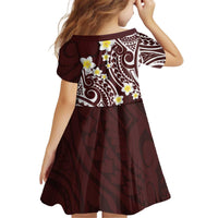 Plumeria With Oxblood Polynesian Tattoo Pattern Family Matching Off Shoulder Short Dress and Hawaiian Shirt LT05 - Polynesian Pride