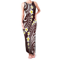 Plumeria With Oxblood Polynesian Tattoo Pattern Family Matching Tank Maxi Dress and Hawaiian Shirt LT05 Mom's Dress Red - Polynesian Pride