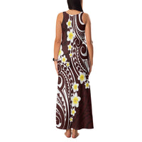 Plumeria With Oxblood Polynesian Tattoo Pattern Family Matching Tank Maxi Dress and Hawaiian Shirt LT05 - Polynesian Pride