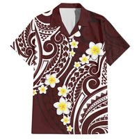Plumeria With Oxblood Polynesian Tattoo Pattern Hawaiian Shirt LT05 Red - Polynesian Pride