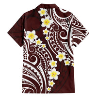 Plumeria With Oxblood Polynesian Tattoo Pattern Hawaiian Shirt LT05 - Polynesian Pride