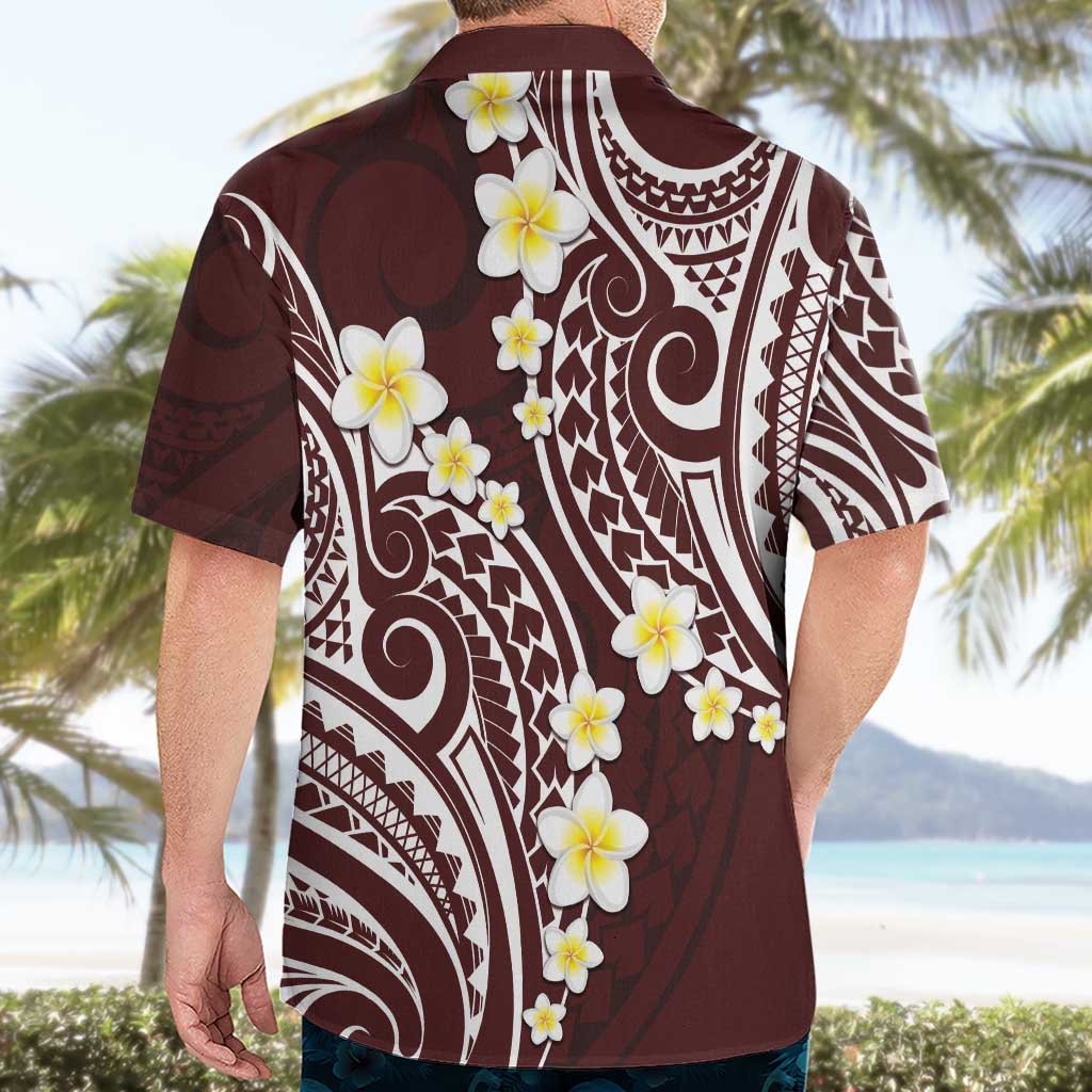 Plumeria With Oxblood Polynesian Tattoo Pattern Hawaiian Shirt LT05 - Polynesian Pride