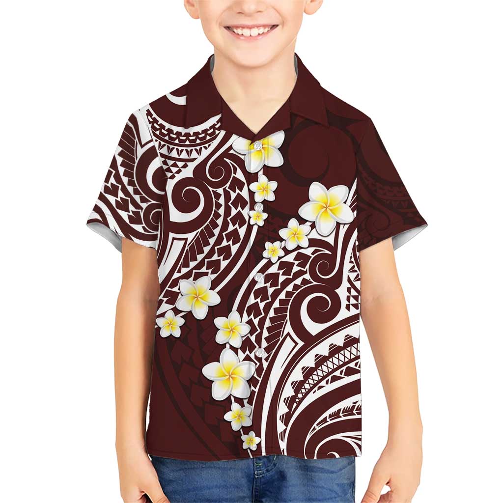 Plumeria With Oxblood Polynesian Tattoo Pattern Hawaiian Shirt LT05 - Polynesian Pride