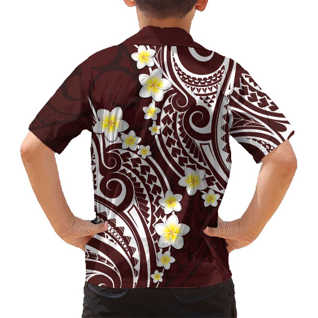 Plumeria With Oxblood Polynesian Tattoo Pattern Hawaiian Shirt LT05 - Polynesian Pride