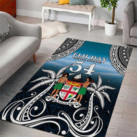 Happy 54th Fiji Day Area Rug Forever Fiji With Tapa Tribal Pattern LT05 - Polynesian Pride