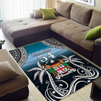 Happy 54th Fiji Day Area Rug Forever Fiji With Tapa Tribal Pattern LT05 - Polynesian Pride