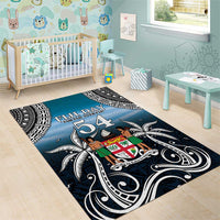 Happy 54th Fiji Day Area Rug Forever Fiji With Tapa Tribal Pattern LT05 - Polynesian Pride