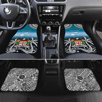 Happy 54th Fiji Day Car Mats Forever Fiji With Tapa Tribal Pattern LT05 Set 4pcs Blue - Polynesian Pride