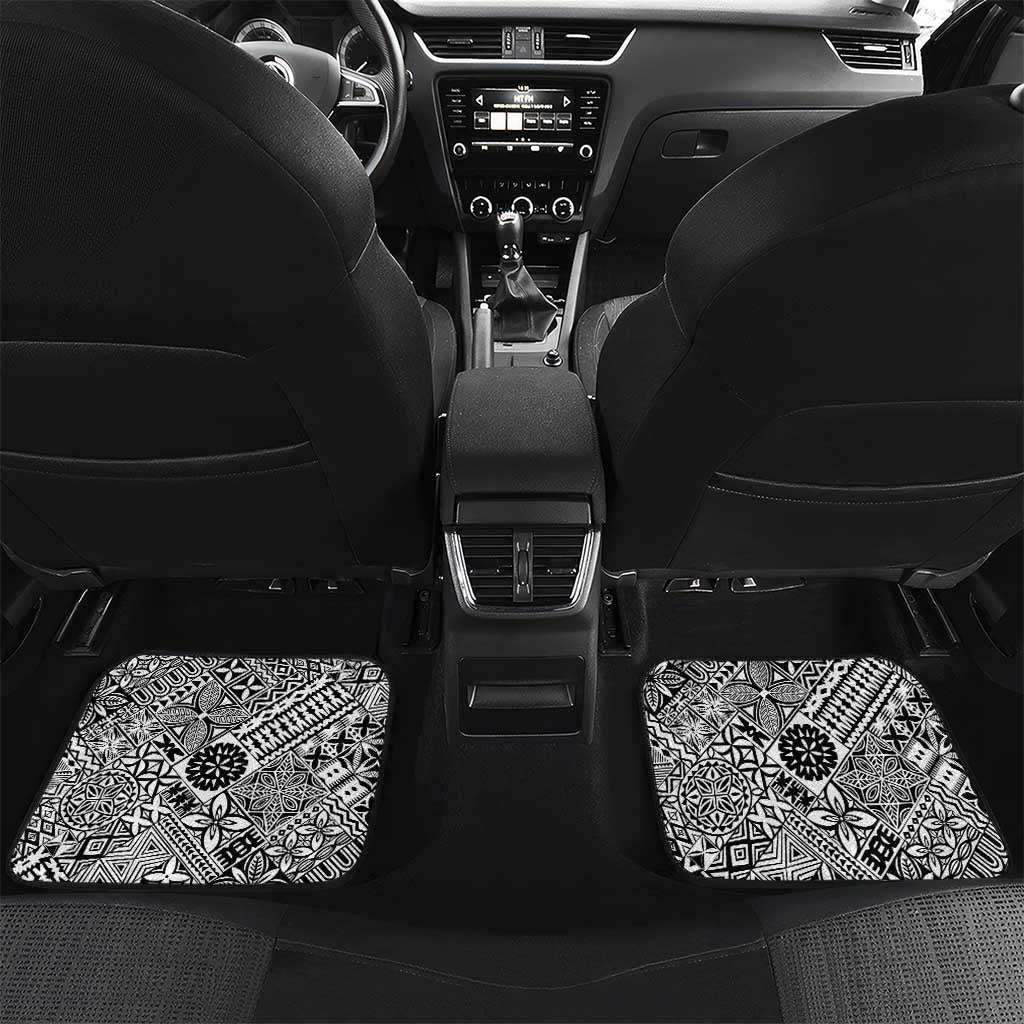 Happy 54th Fiji Day Car Mats Forever Fiji With Tapa Tribal Pattern LT05 Set 2pcs - Back Blue - Polynesian Pride
