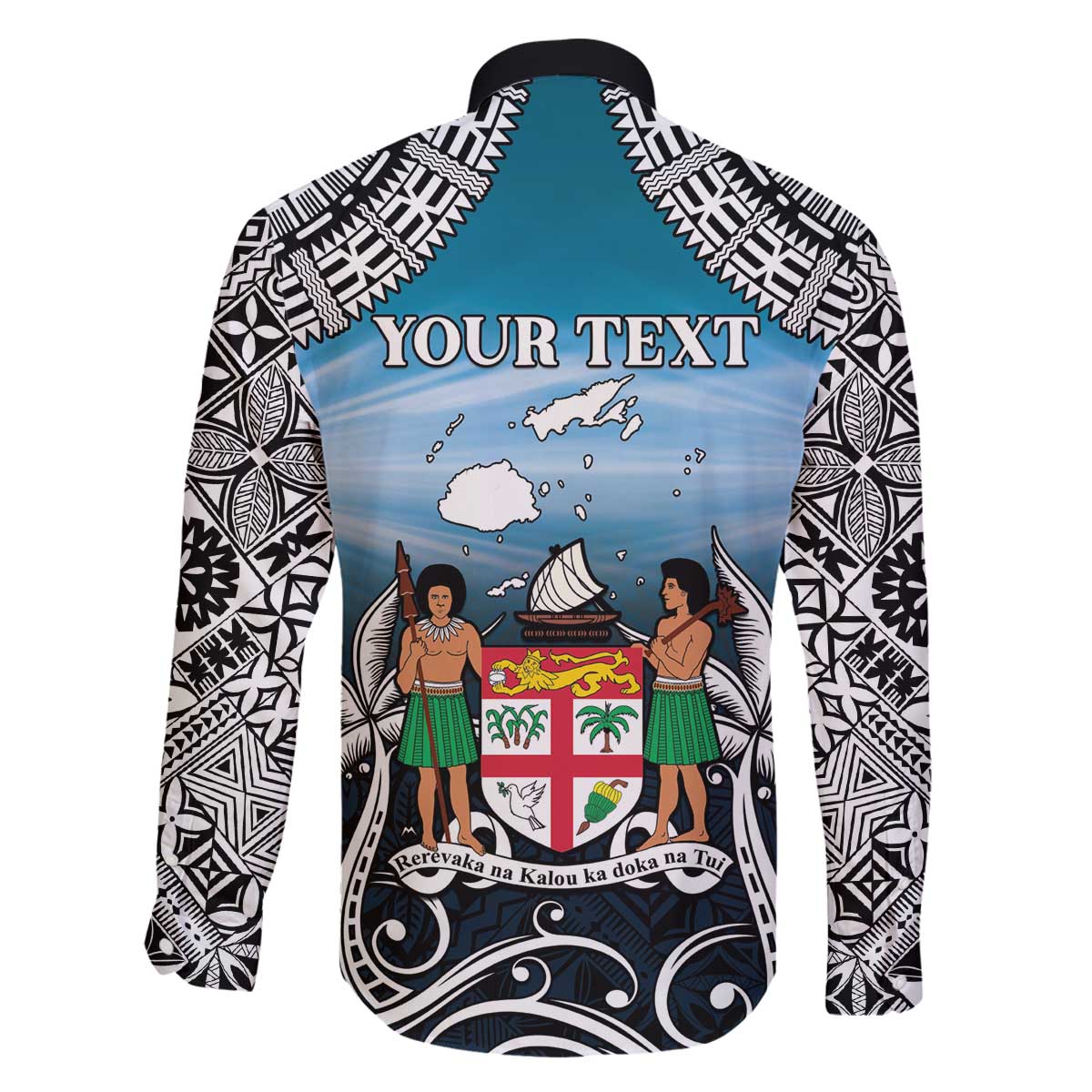Personalised Happy 54th Fiji Day Family Matching Off The Shoulder Long Sleeve Dress and Hawaiian Shirt Forever Fiji With Tapa Tribal Pattern LT05 - Polynesian Pride