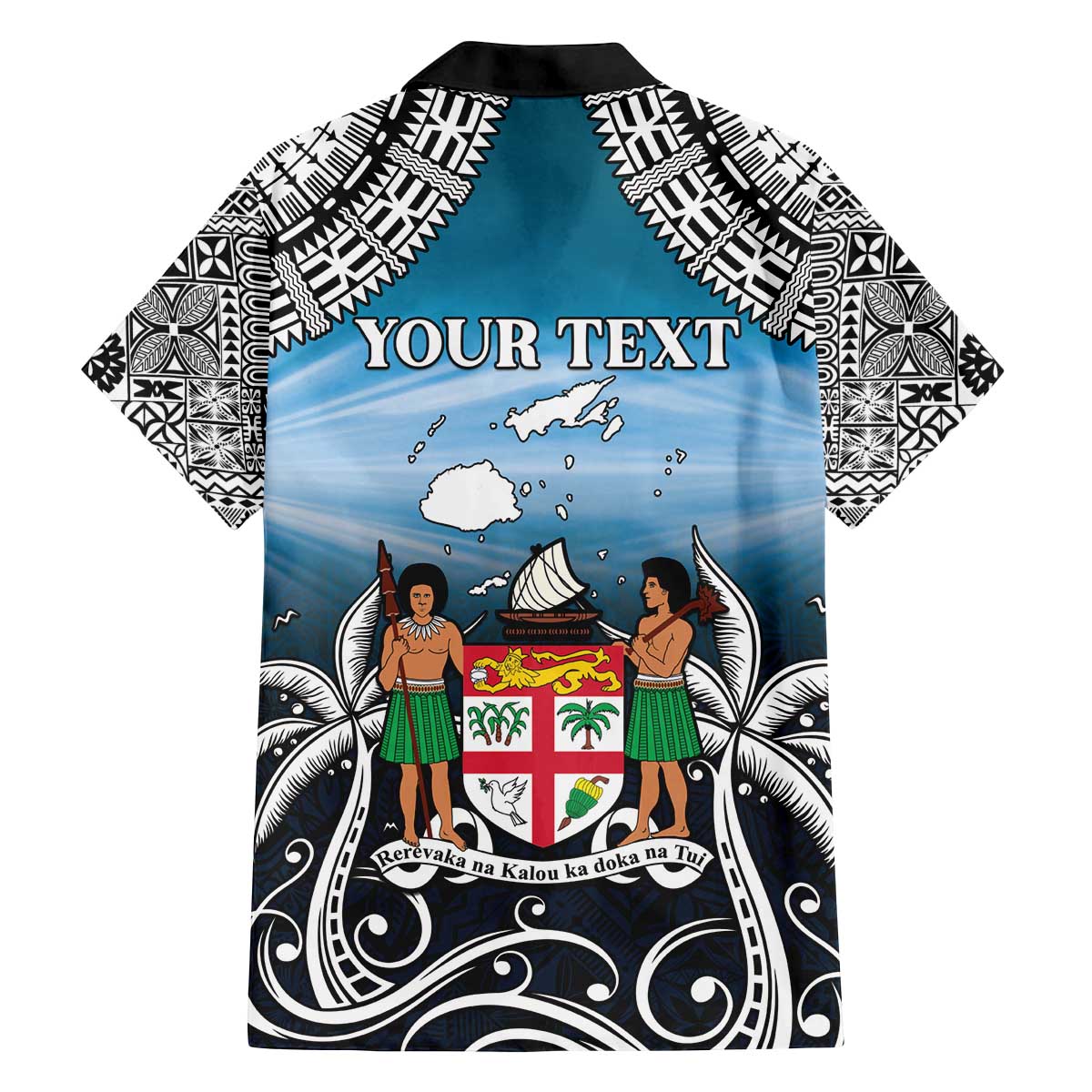 Personalised Happy 54th Fiji Day Family Matching Off Shoulder Short Dress and Hawaiian Shirt Forever Fiji With Tapa Tribal Pattern LT05 - Polynesian Pride
