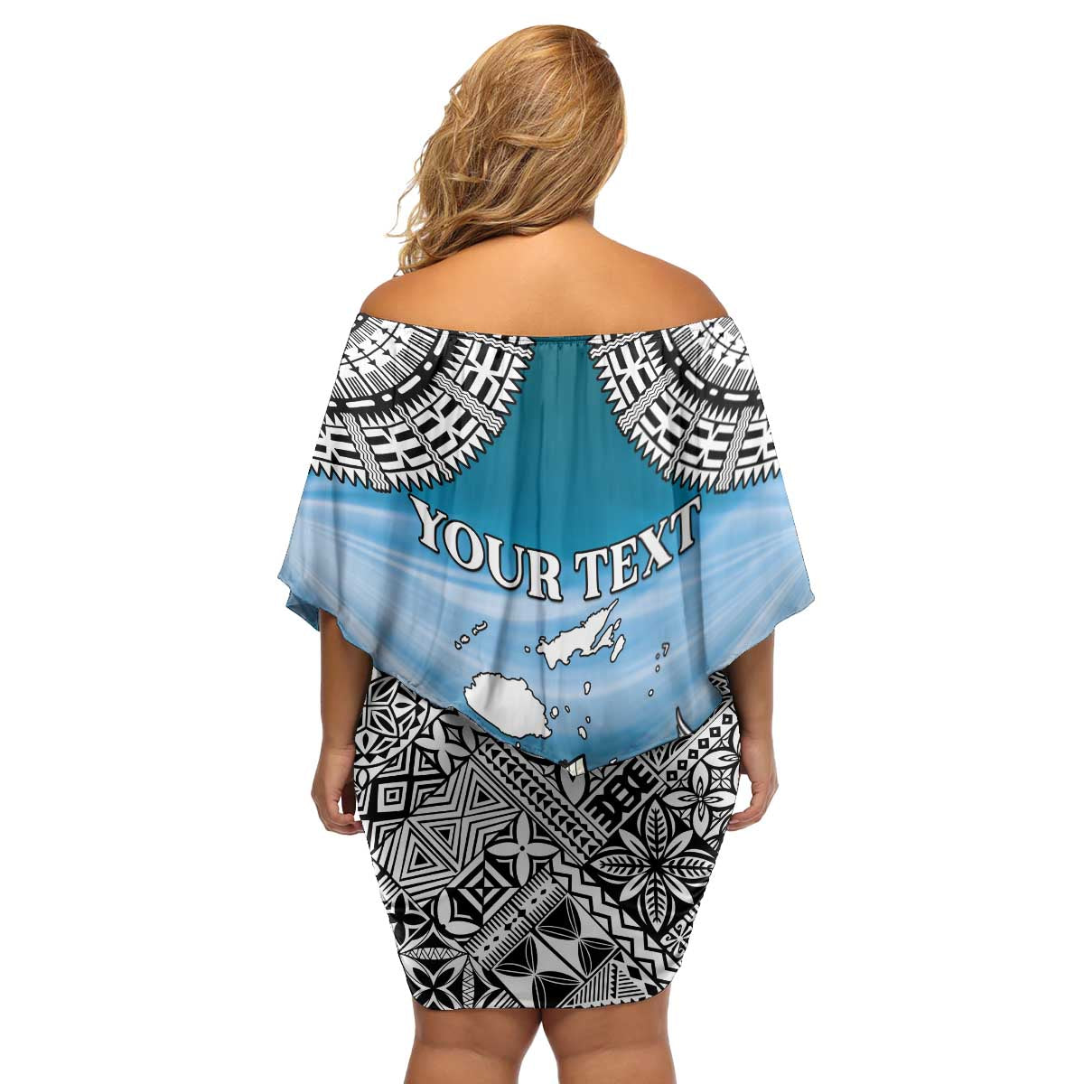 Personalised Happy 54th Fiji Day Family Matching Off Shoulder Short Dress and Hawaiian Shirt Forever Fiji With Tapa Tribal Pattern LT05 - Polynesian Pride