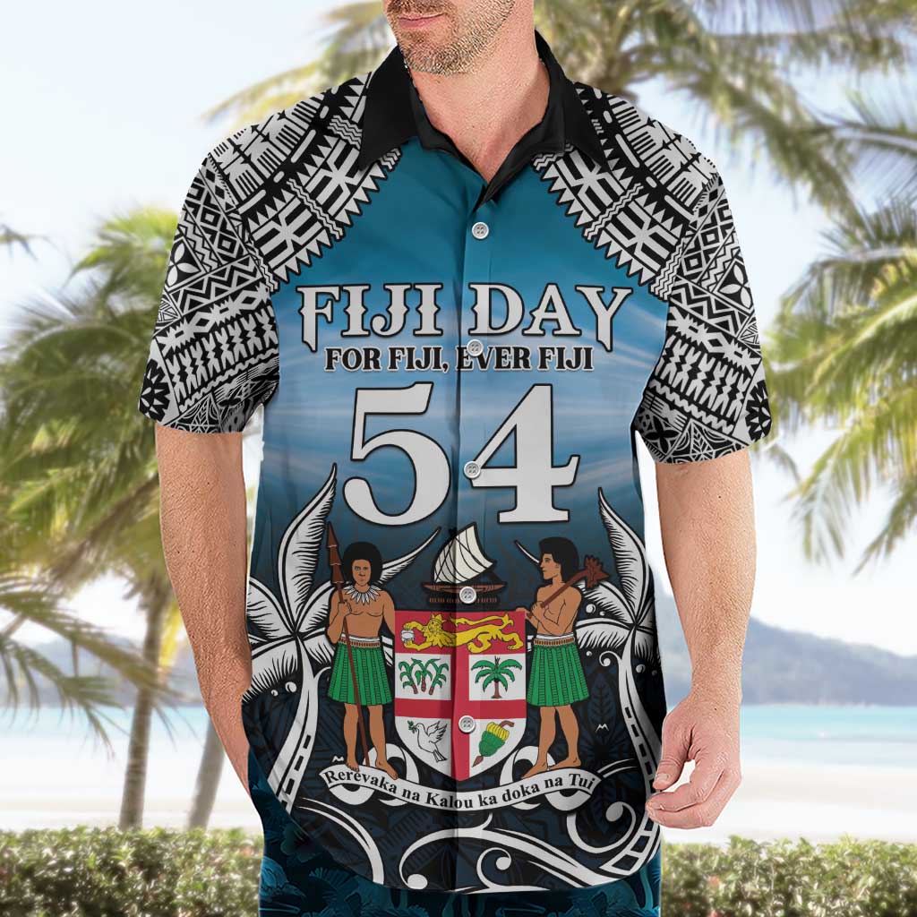 Personalised Happy 54th Fiji Day Hawaiian Shirt Forever Fiji With Tapa Tribal Pattern LT05 - Polynesian Pride