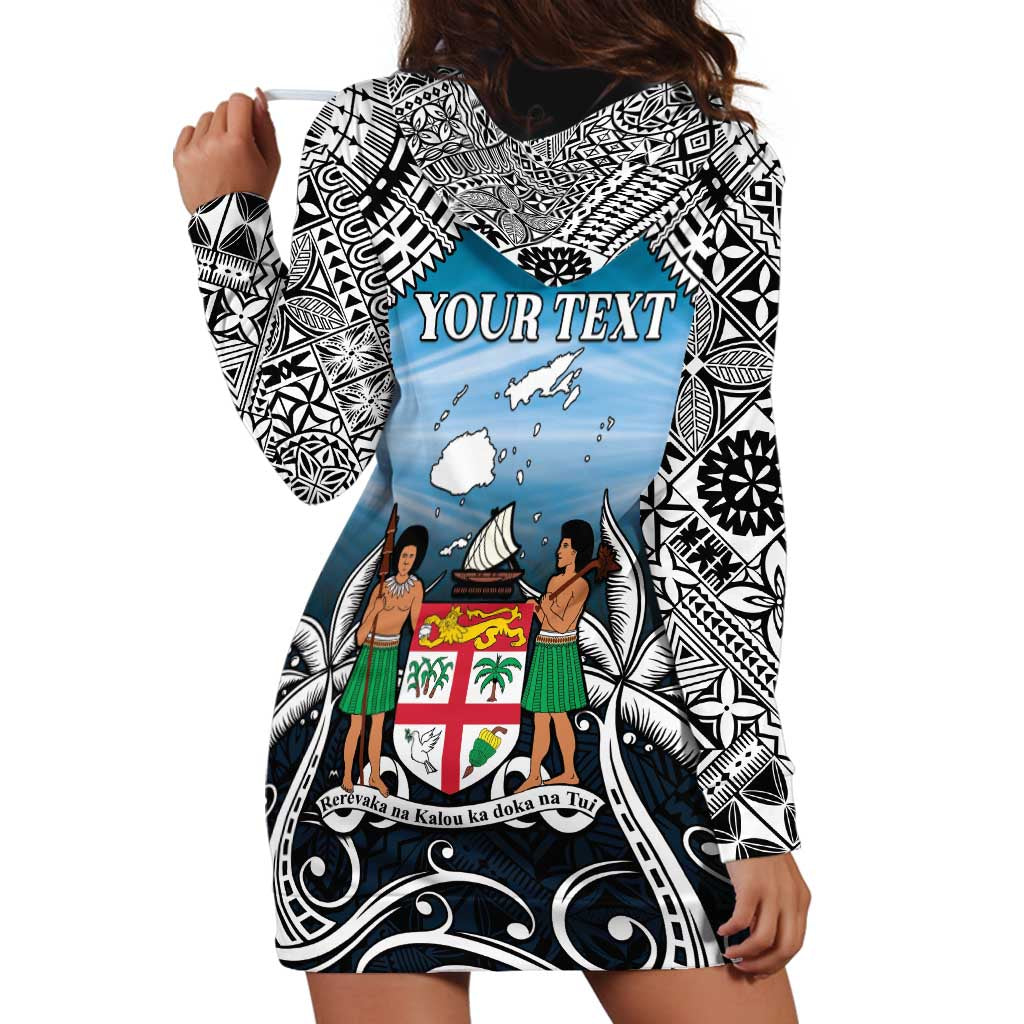 Personalised Happy 54th Fiji Day Hoodie Dress Forever Fiji With Tapa Tribal Pattern LT05 - Polynesian Pride