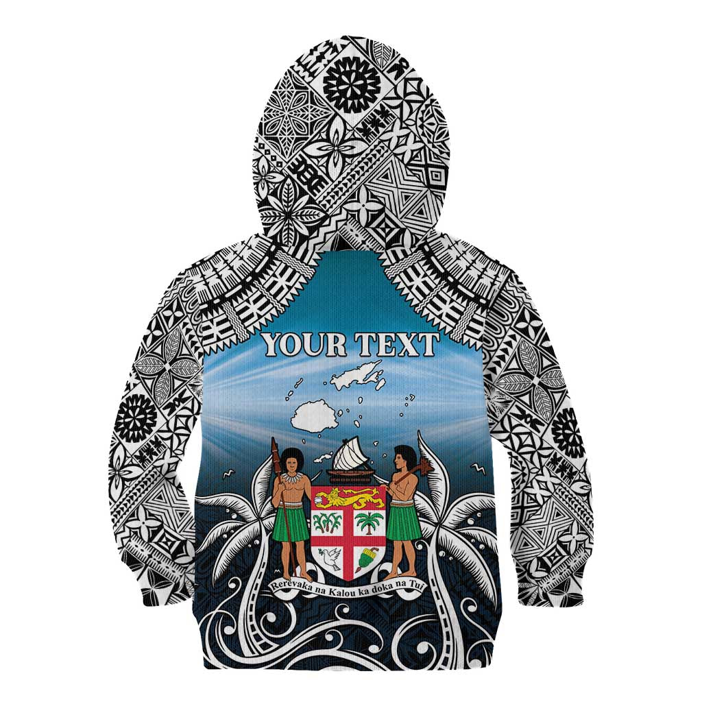 Personalised Happy 54th Fiji Day Kid Hoodie Forever Fiji With Tapa Tribal Pattern LT05 - Polynesian Pride