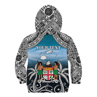Personalised Happy 54th Fiji Day Kid Hoodie Forever Fiji With Tapa Tribal Pattern LT05 - Polynesian Pride