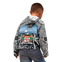 Personalised Happy 54th Fiji Day Kid Hoodie Forever Fiji With Tapa Tribal Pattern LT05 - Polynesian Pride