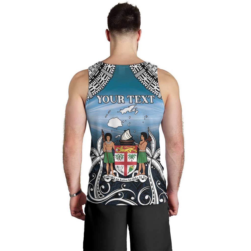 Personalised Happy 50th Fiji Day Men Tank Top Forever Fiji With Tapa Tribal Pattern