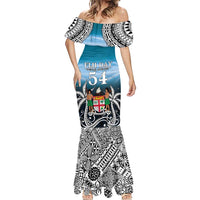 Personalised Happy 54th Fiji Day Mermaid Dress Forever Fiji With Tapa Tribal Pattern LT05 - Polynesian Pride