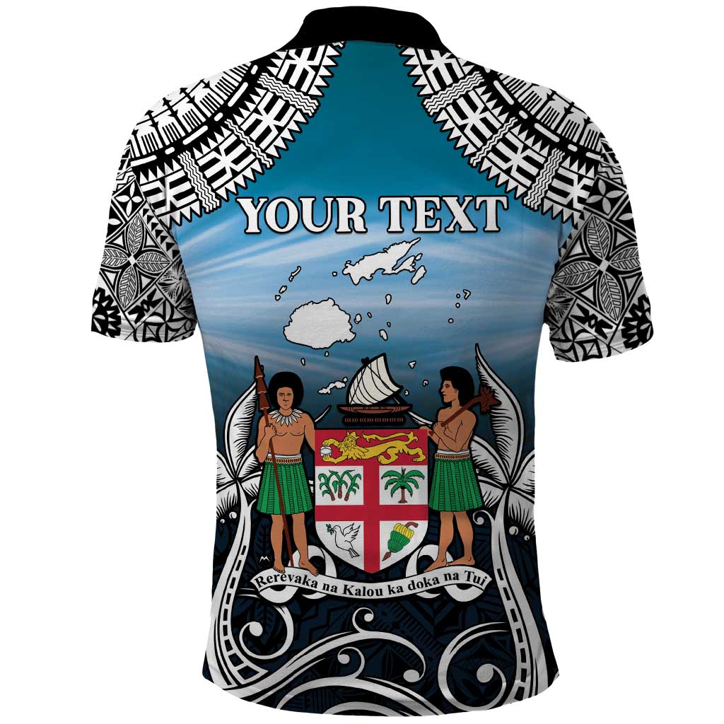 Personalised Happy 54th Fiji Day Polo Shirt Forever Fiji With Tapa Tribal Pattern LT05 - Polynesian Pride