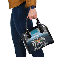 Happy 54th Fiji Day Shoulder Handbag Forever Fiji With Tapa Tribal Pattern LT05 - Polynesian Pride