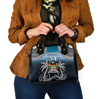 Happy 54th Fiji Day Shoulder Handbag Forever Fiji With Tapa Tribal Pattern LT05 - Polynesian Pride