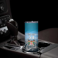 Personalised Happy 54th Fiji Day Skinny Tumbler Forever Fiji With Tapa Tribal Pattern LT05 - Polynesian Pride