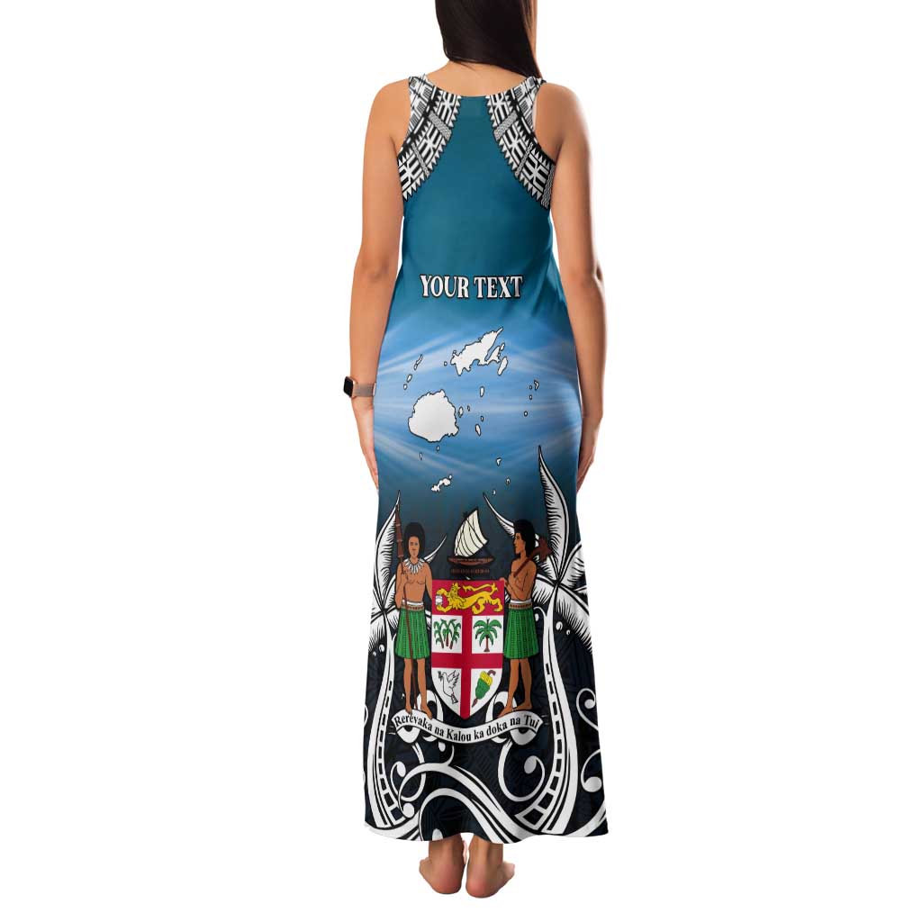 Personalised Happy 54th Fiji Day Tank Maxi Dress Forever Fiji With Tapa Tribal Pattern LT05 - Polynesian Pride