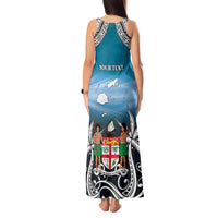Personalised Happy 54th Fiji Day Tank Maxi Dress Forever Fiji With Tapa Tribal Pattern LT05 - Polynesian Pride