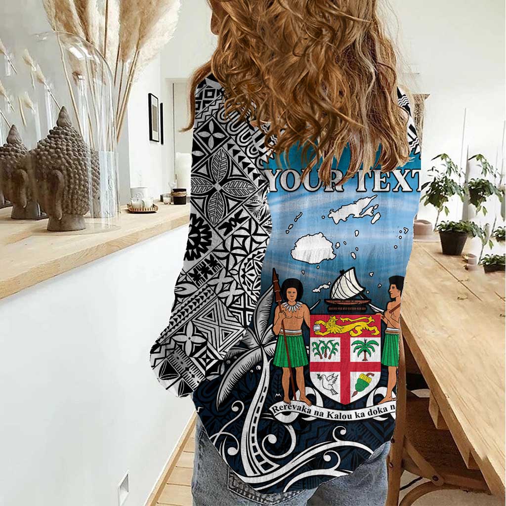 Personalised Happy 54th Fiji Day Women Casual Shirt Forever Fiji With Tapa Tribal Pattern LT05 - Polynesian Pride