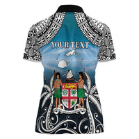 Personalised Happy 50th Fiji Day Women Polo Shirt Forever Fiji With Tapa Tribal Pattern