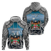 Personalised Happy 54th Fiji Day Zip Hoodie Forever Fiji With Tapa Tribal Pattern LT05 - Polynesian Pride