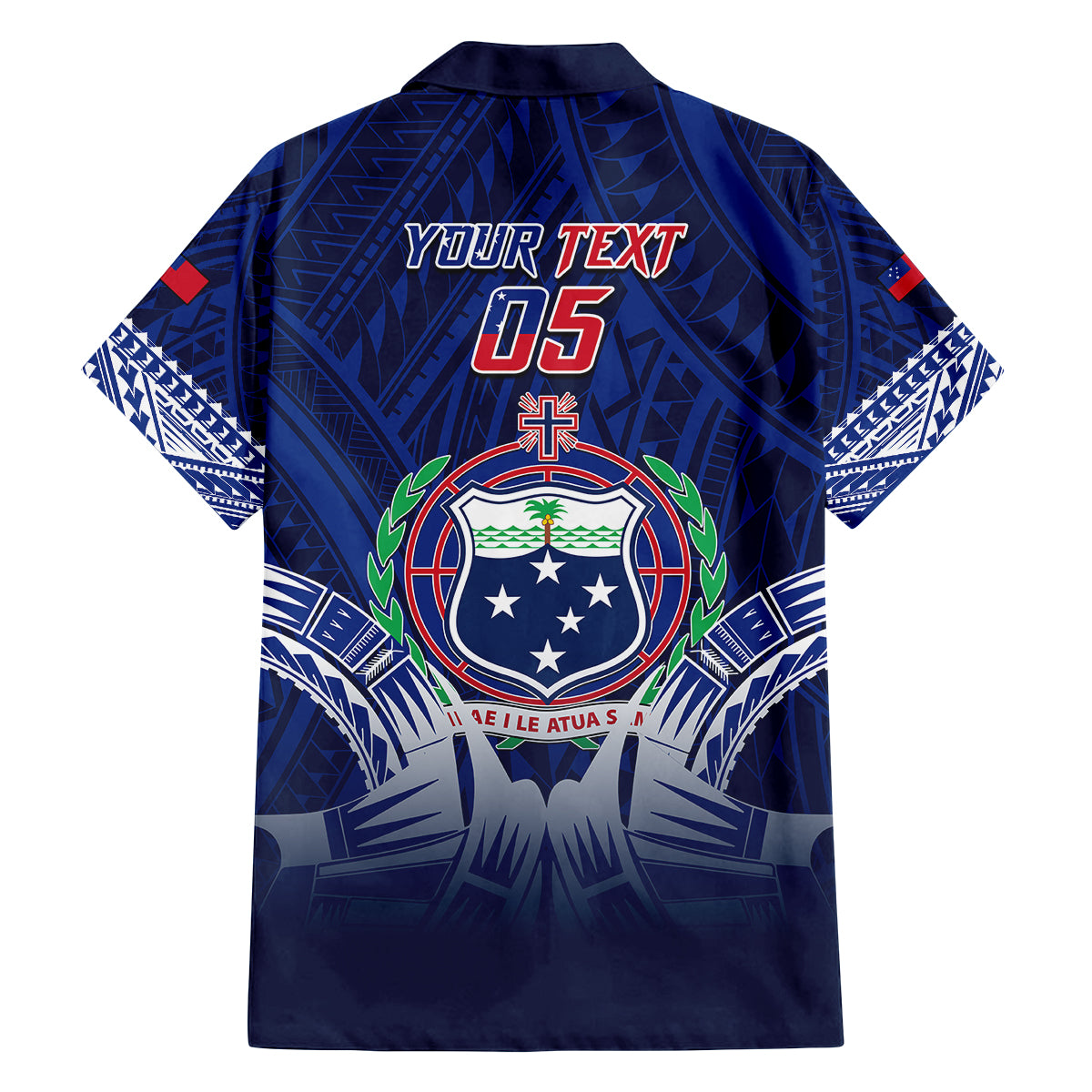 Custom Samoa Rugby Family Matching Off Shoulder Maxi Dress and Hawaiian Shirt World Cup 2023 Coat Of Arms With Polynesian Pattern LT05 - Polynesian Pride