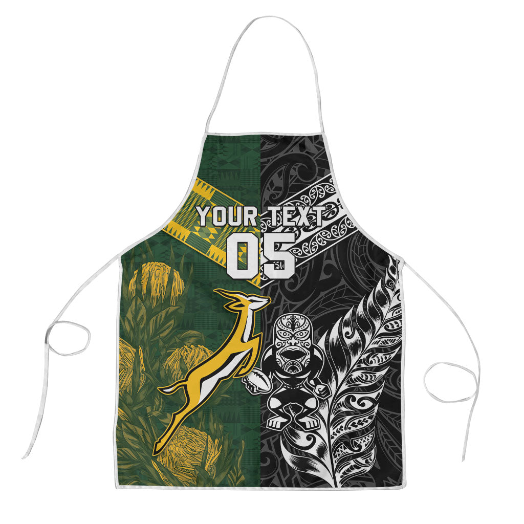 Rugby New Zealand South Africa Apron Maori Tiki Springboks Together