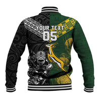 Rugby New Zealand South Africa Baseball Jacket Maori Tiki Springboks Together