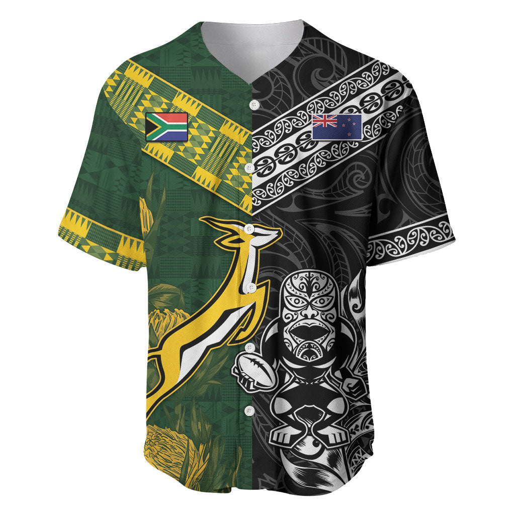 Rugby New Zealand South Africa Baseball Jersey Maori Tiki Springboks Together