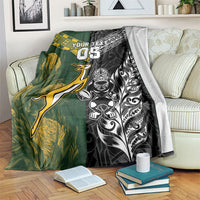 Rugby New Zealand South Africa Blanket Maori Tiki Springboks Together