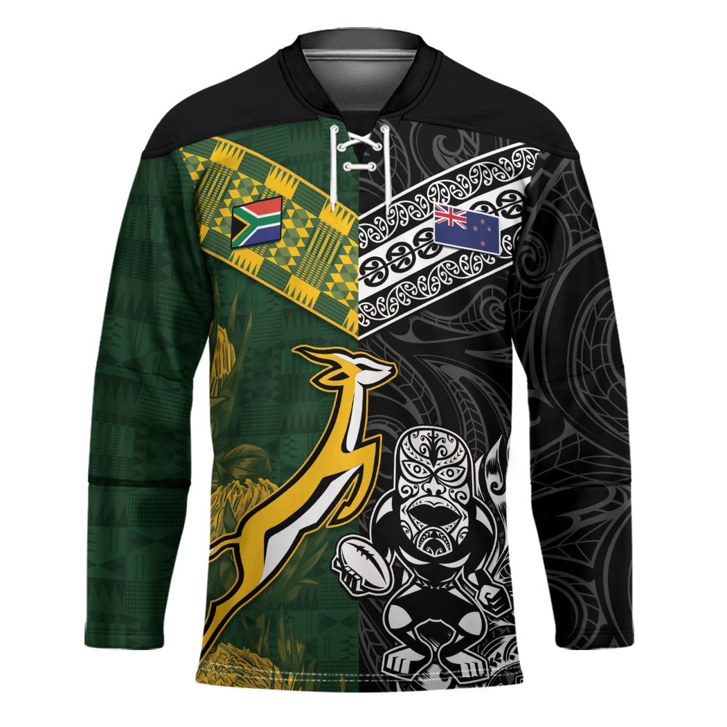 Rugby New Zealand South Africa Hockey Jersey Maori Tiki Springboks Together