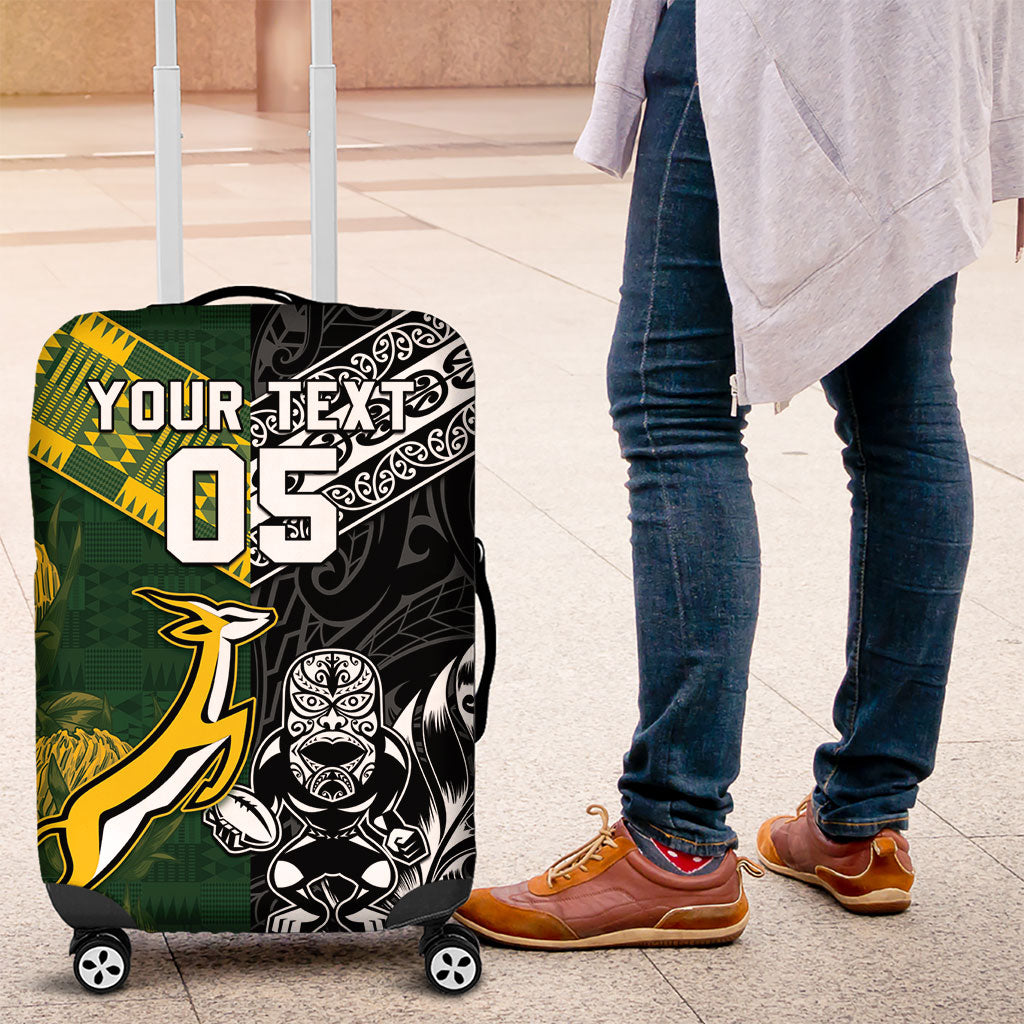 Rugby New Zealand South Africa Luggage Cover Maori Tiki Springboks Together