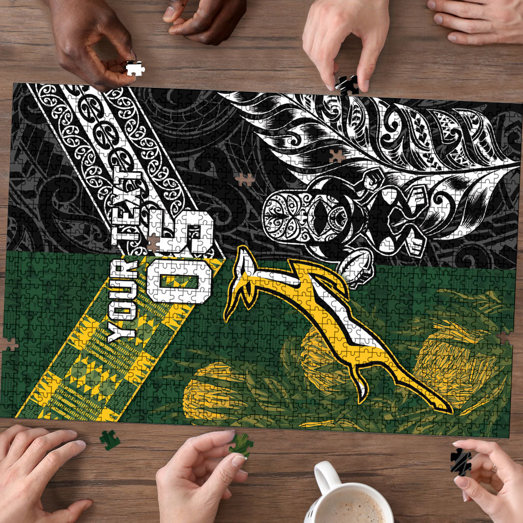 Rugby New Zealand South Africa Puzzle Maori Tiki Springboks Together