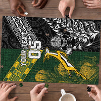 Rugby New Zealand South Africa Puzzle Maori Tiki Springboks Together