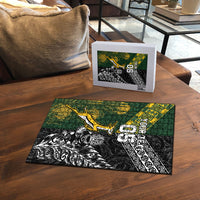 Rugby New Zealand South Africa Puzzle Maori Tiki Springboks Together