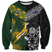 Rugby New Zealand South Africa Sweatshirt Maori Tiki Springboks Together