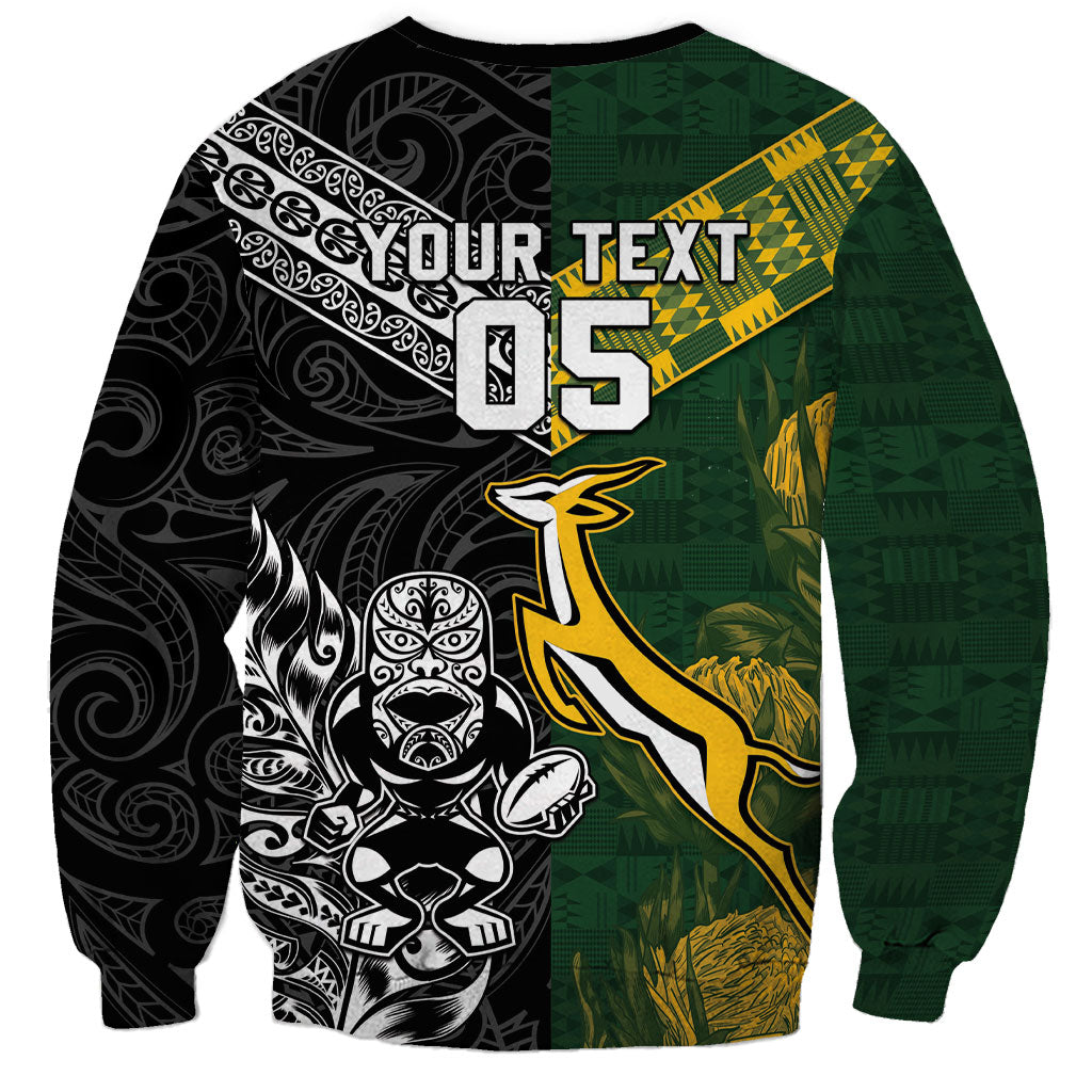 Rugby New Zealand South Africa Sweatshirt Maori Tiki Springboks Together