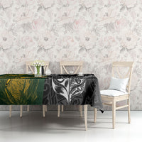Rugby New Zealand South Africa Tablecloth Maori Tiki Springboks Together