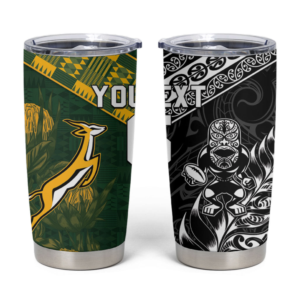 Rugby New Zealand South Africa Tumbler Cup Maori Tiki Springboks Together