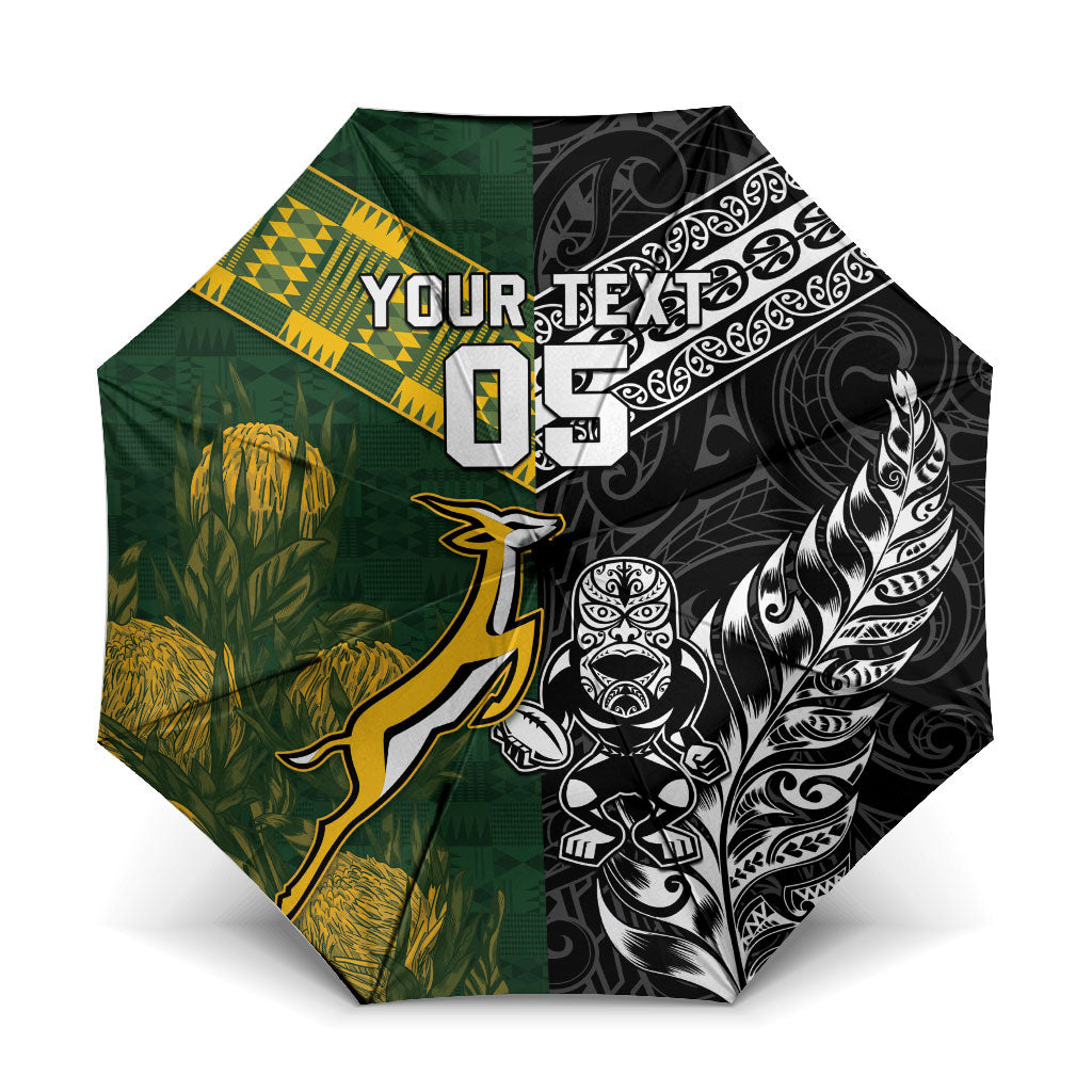 Rugby New Zealand South Africa Umbrella Maori Tiki Springboks Together