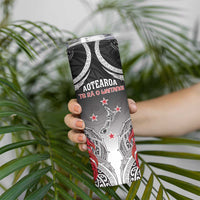 Personalised New Zealand Waitangi Day Skinny Tumbler Aotearoa Te Ra O Waitangi Manaia Maori Pattern LT05 - Polynesian Pride
