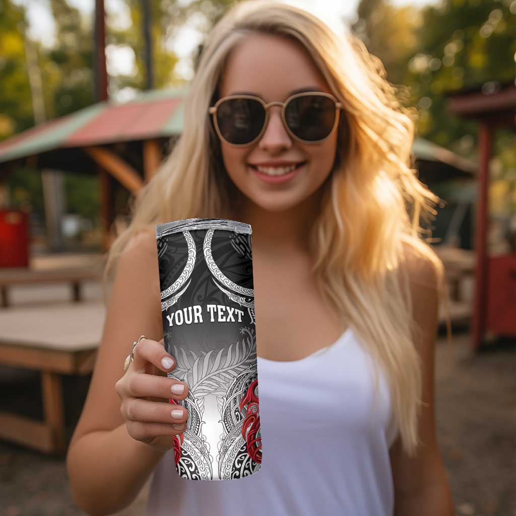 Personalised New Zealand Waitangi Day Skinny Tumbler Aotearoa Te Ra O Waitangi Manaia Maori Pattern LT05 - Polynesian Pride